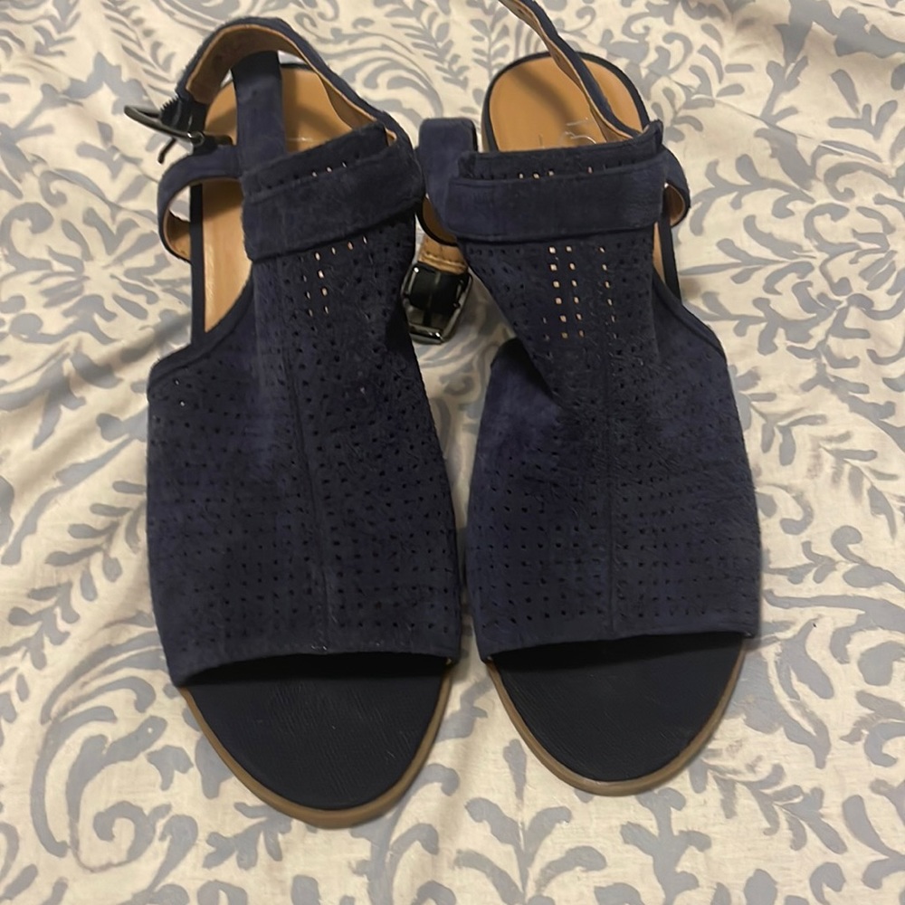 Franco Sarto Navy Open Toe Heels